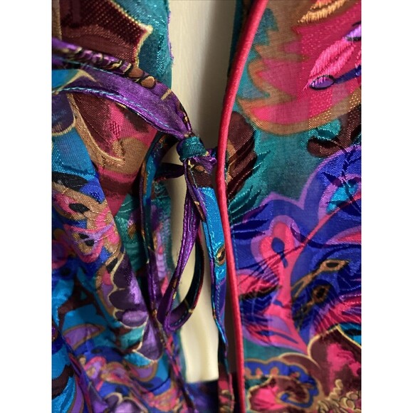 Victoria's Secret GOLD LABEL Vintage Full Length Belted Robe Floral M/L - Picture 7 of 8